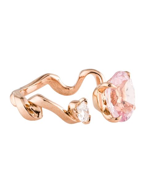 dior morganite ring|Diorama Précieuse ring in 18k pink gold, diamond and morganite.